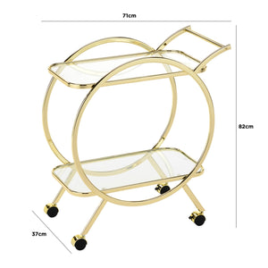 Harriet Gold Round Drinks Trolley