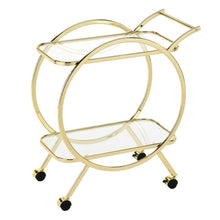 Load image into Gallery viewer, Harriet Gold Round Drinks Trolley