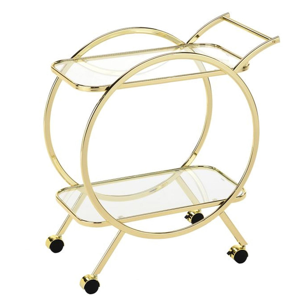 Harriet Gold Round Drinks Trolley