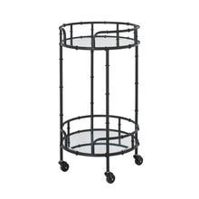 Load image into Gallery viewer, Black Ribbed Drinks Trolley