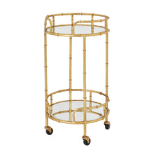 Load image into Gallery viewer, Gold Ribbed Drinks Trolley