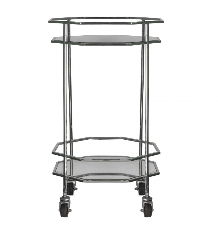 Ockendon Silver Drinks Trolley Serving Cart - 5059413391859