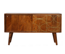 Load image into Gallery viewer, Chestnut Gold Inlay Abstract Sideboard