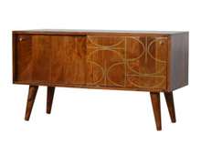 Load image into Gallery viewer, Chestnut Gold Inlay Abstract Sideboard