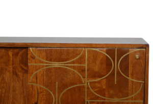 Chestnut Gold Inlay Abstract Sideboard