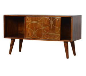 Chestnut Gold Inlay Abstract Sideboard