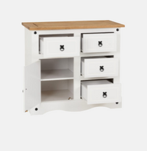 Load image into Gallery viewer, Corona 1 Door 4 Drawer Sideboard White/Distressed Waxed Pine