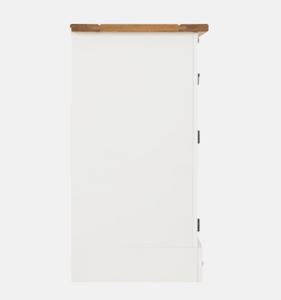 Corona 1 Door 4 Drawer Sideboard White/Distressed Waxed Pine