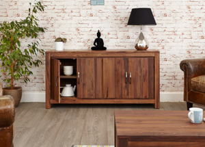 Mayan Walnut Large Low Sideboard