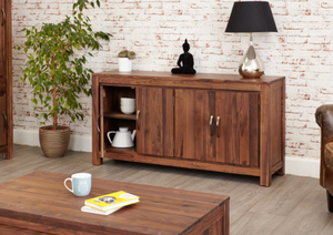 Mayan Walnut Large Low Sideboard