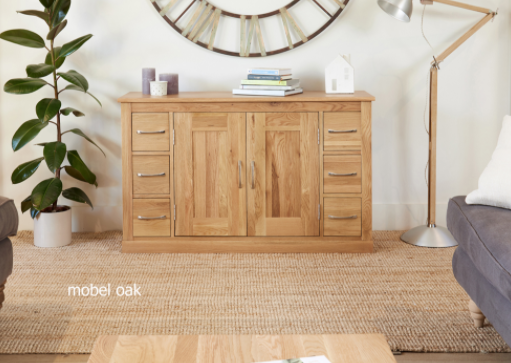 Mobel Oak Six Drawer Sideboard