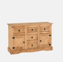 Load image into Gallery viewer, Corona 2 Door 5 Drawer Sideboard Distressed Waxed Pine