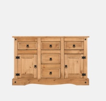 Load image into Gallery viewer, Corona 2 Door 5 Drawer Sideboard Distressed Waxed Pine