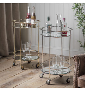 Ockendon Gold Drinks Trolley Serving Cart - 5059413391842