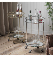 Load image into Gallery viewer, Ockendon Silver Drinks Trolley Serving Cart - 5059413391859