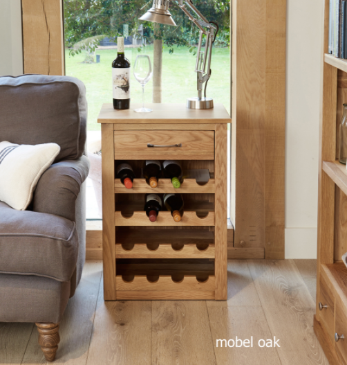 Mobel Oak Wine Rack Lamp Table - COR05A