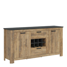 Load image into Gallery viewer, Rapallo 2 Door 2 Drawer Sideboard With Wine Rack in Chestnut and Matera Grey