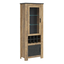 Load image into Gallery viewer, Rapallo 2 Door Display Cabinet with Wine Rack in Chestnut and Matera Grey