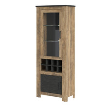 Load image into Gallery viewer, Rapallo 2 Door Display Cabinet with Wine Rack in Chestnut and Matera Grey