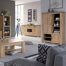 Load image into Gallery viewer, Rapallo 2 Door 2 Drawer Sideboard With Wine Rack in Chestnut and Matera Grey