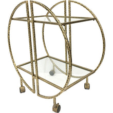 Load image into Gallery viewer, Saturn Antique Gold Two Tier Drinks Trolley - 703552