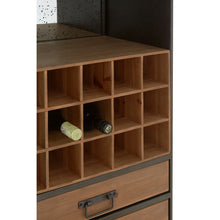 Load image into Gallery viewer, Drinks Cabinets - Dark Wood Industrial Bar Cabinet