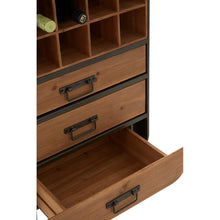 Load image into Gallery viewer, Drinks Cabinets - Dark Wood Industrial Bar Cabinet