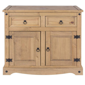 Drinks Cabinets - Natural Pine Corona Two Drawer Two Cupboard Drinks Cabinet (Sideboard)