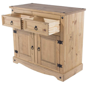 Drinks Cabinets - Natural Pine Corona Two Drawer Two Cupboard Drinks Cabinet (Sideboard)