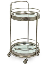 Load image into Gallery viewer, Antique Silver Two-Tier Drinks Trolley Retro Serving Cart