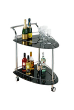 Load image into Gallery viewer, Drinks Trolleys - Black/Silver Drinks Trolley Serving Cart