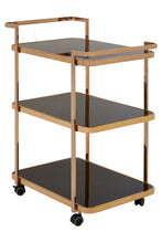 Load image into Gallery viewer, Torino 3 Tier Rose Gold Drinks Trolley - 5501707
