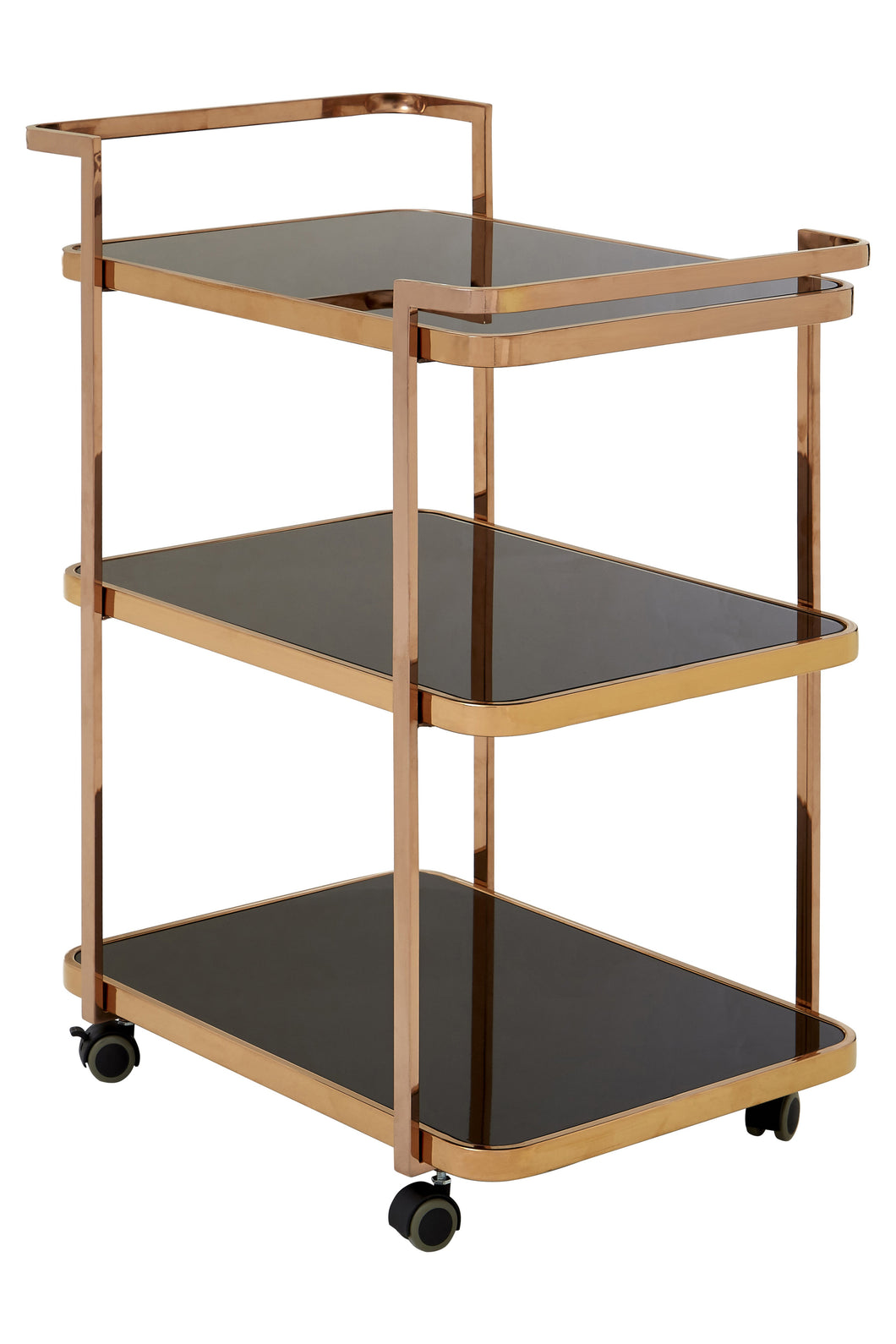 Torino 3 Tier Rose Gold Drinks Trolley - 5501707