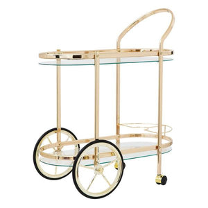 Two Tier Gold Drinks Trolley Cocktail Cart