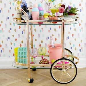 Two Tier Gold Drinks Trolley Cocktail Cart