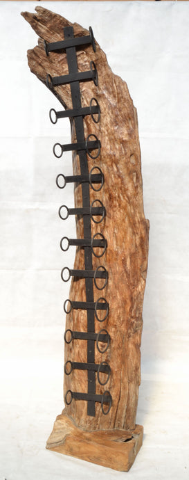 Large Eroded Wooden Wine Rack