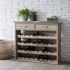 Wooden Aldsworth Drinks Cabinet With Wine Rack