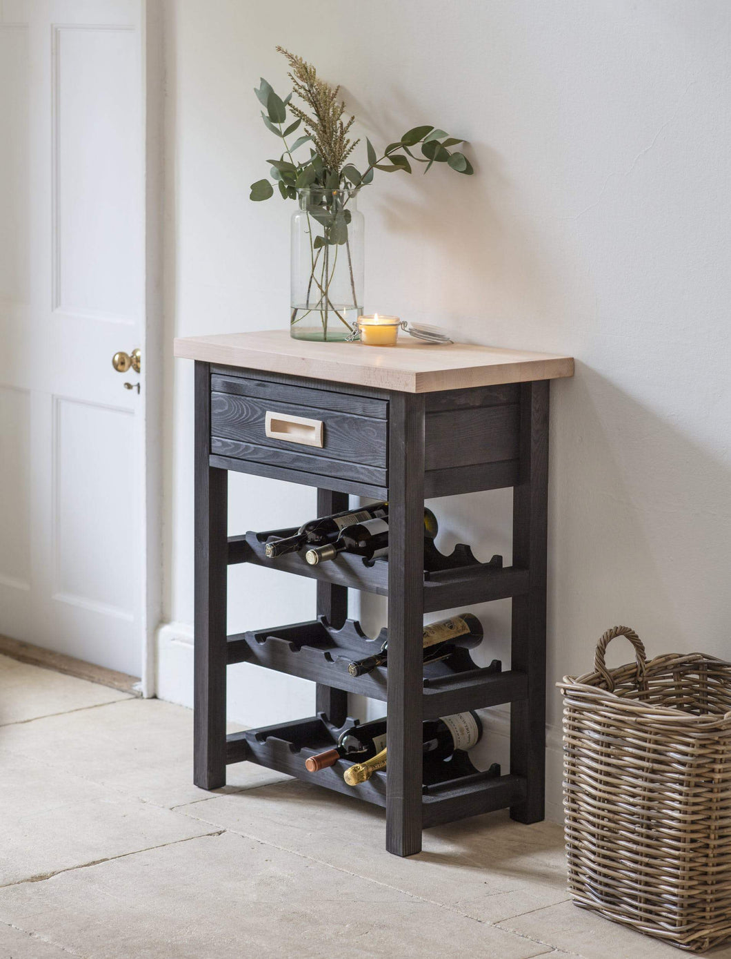 Wooden Notgrove Black Wine Rack