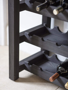 Wooden Notgrove Black Wine Rack